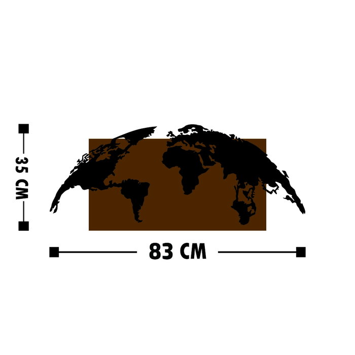 Wallity World Map - Escultura de pared de madera y metal en Nogal y Negro Wallity World Map - Escultura de pared de madera y metal en Nogal y Negro